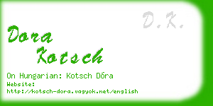 dora kotsch business card